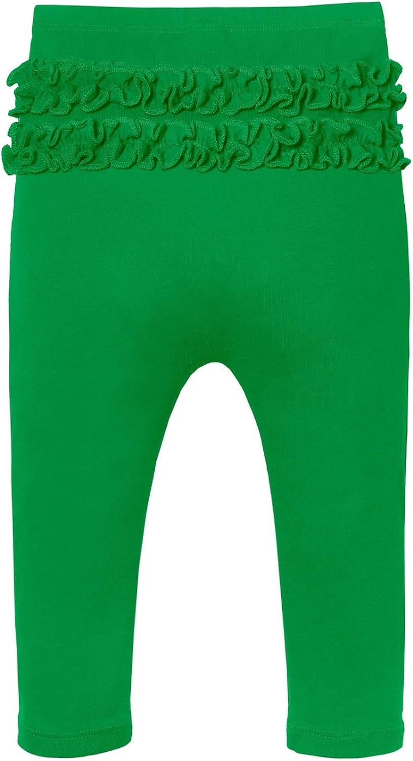 City Threads Girls Ruffle Leggings Pants 100/% Cotton Ankle Length Tights Baby Toddler Made in USA