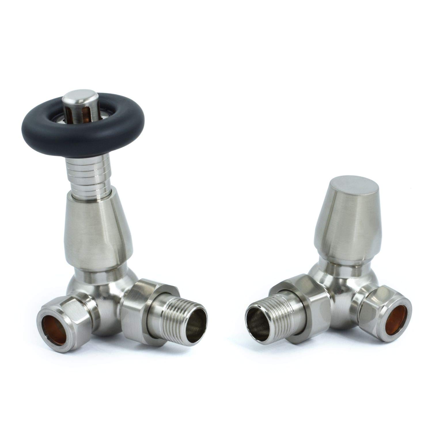 Hot Flow | Jordan Thermostatic Radiator Valve – Corner (Satin Nickel)