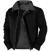 domirica Fall Jackets For Men 2025 Western Long Sleeve Sherpa Fleece Zip Up Retro Ethnic Print Fashion Casual Warm Coats