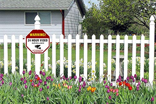 ATBAY Video Surveillance Sign Aluminum Waterproof Indoor Outdoor 24 Hours Security Alert Signs 12"x12" Octagon,(Pack of 2) - Thumbnail 6