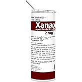 Adazzoo Xanax Med Tumbler - Icu & Psych Nurse Gift - Anesthesiologist & Psychiatrist Gift, White, 3 Piece Set