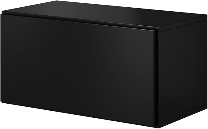 furniture24_eu Wandschrank Hängeschrank (Schwarz Matt, 75,5/37,5/39 cm