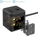 JSVER Cube Extension Lead with 3 USB Ports 5V 2.4A 200cm Cable Black view 6
