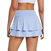 baleaf Women's Pleated Tennis Skirts Athletic Golf Skorts for Women with Pockets Shorts High Waisted Workout Layered Ruffle