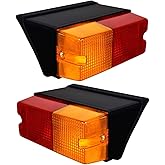 12V Tractor Tail Light Assembly Universal Combination Rear Lights with Brake, Turn Signal &amp; Tail Functions | LED/ Bulb Lights for Farm Tractor, Trailer, Harvester | Fits Sonalika, Farmtrac, Indofarm