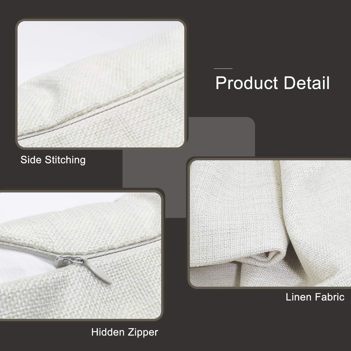 TIGERNU Throw Pillow Covers 18x18 inch (45x45cm) Linen Pillowcases Christmas Decorations Winter Snow Auto Church Cushion Cover for Couch Bed Sofa Car- Set of 4