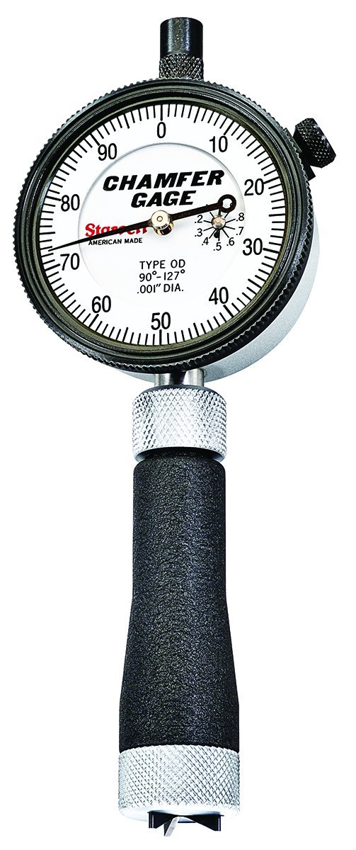 Starrett 6861Z Inch Reading External Chamfer Gauge, 90127 Degree