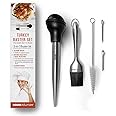 Liquid Solution Turkey Baster 5 Piece Set, Includes Baster for Cooking, Barbecue Basting Brush, Flavor Injector with Cleaning