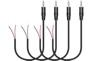 RIIEYOCA 3.5mm Male Plug to Bare Wire Stereo Audio Cable,1/8" TS 2 Pole Mono Male Plug to Open End Audio Cable, for and Audio