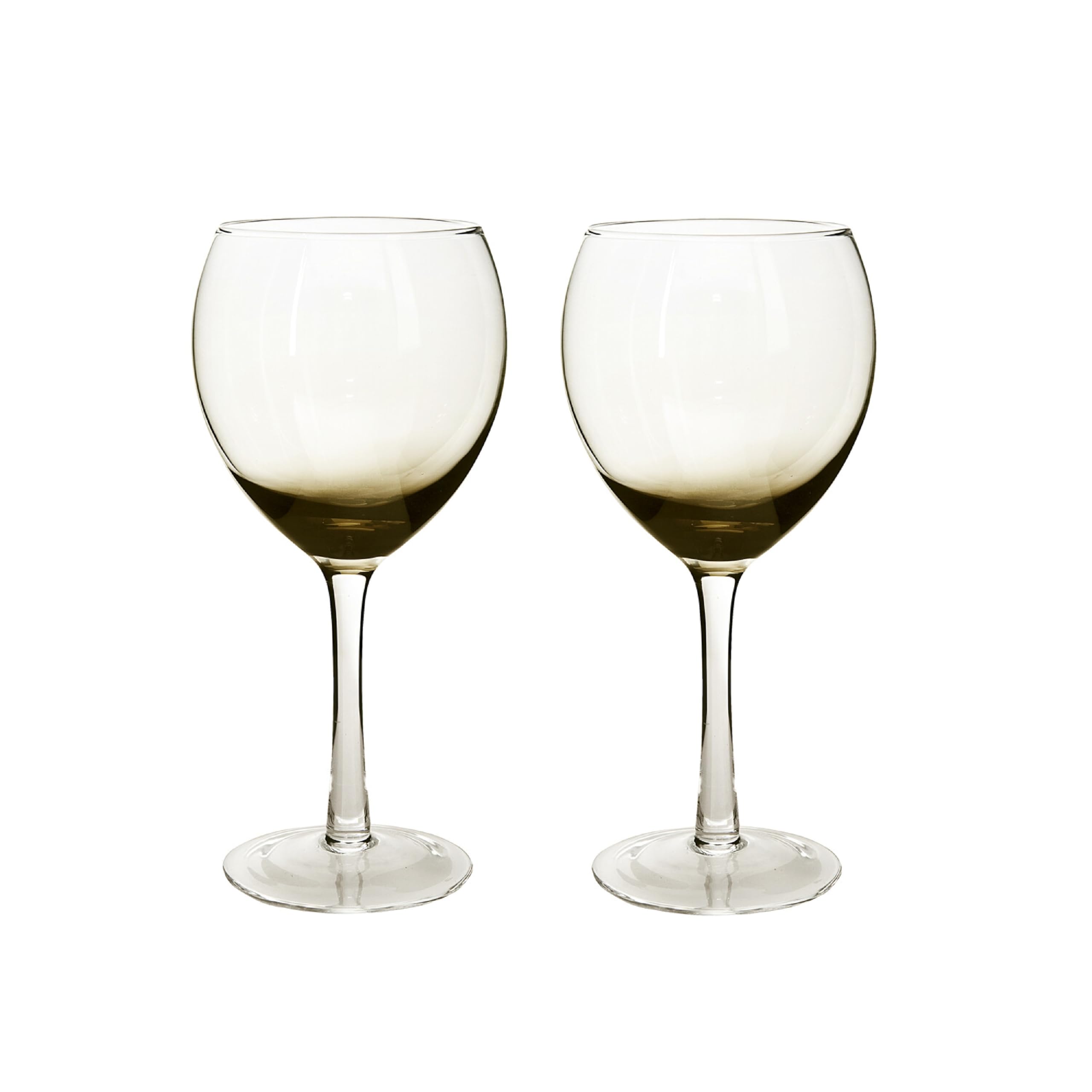 Denby - Halo Smoked Grey Large Red Wine Glasses Set of 2 - 460ml - Hand Blown Hand Finished Long Stem Large Wine Glasses Coloured - Dishwasher Safe
