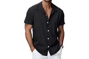 HMIYA Mens Hawaiian Shirts Short Sleeve Button Up Chemise Homme S-3XL