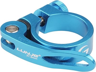 TRIWONDER Bike Seat Post Clamp 28.6/31.8/34.9mm Quick Release Blue 34.9mm