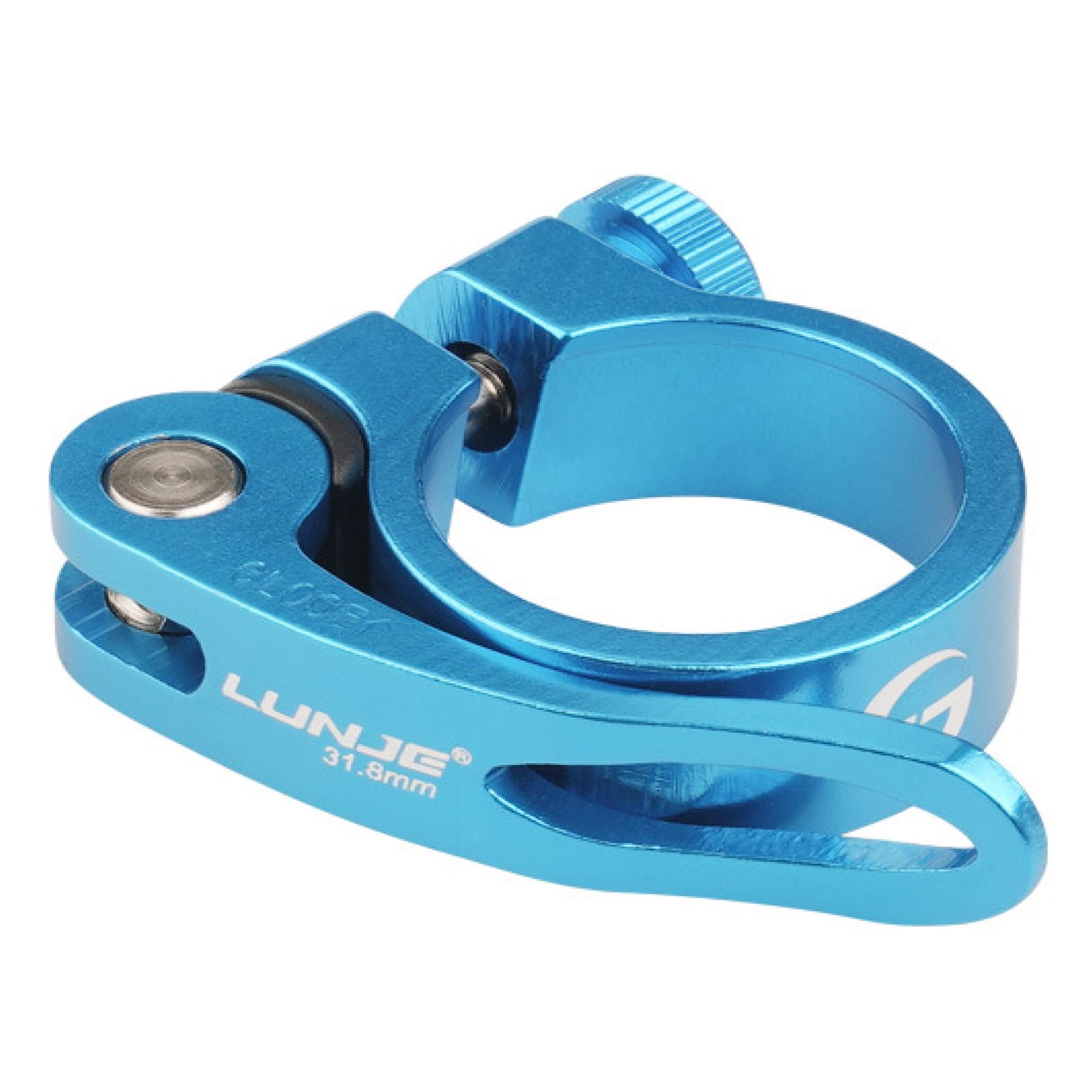 TRIWONDER Bike Seat Post Clamp 28.6mm, 31.8mm, 34.9mm Quick Release Seatpost Tube Clamp for MTB Road Casual Bike (Blue, 34.9mm)