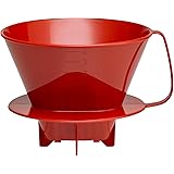 HIC Coffee Filter Cone, Red, Number 4-Size Filter, Brews 8 to 12-Cups
