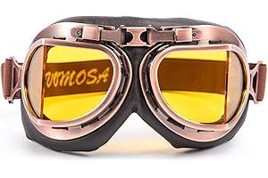 evomosa Motorcycle Goggles Vintage Pilot Style Cruiser Scooter Goggle Outdoor Sand Goggles Bike Racer Cruiser Touring Eyewear for Half Helmet