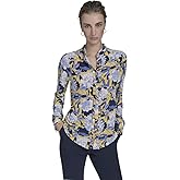 Tommy Hilfiger Womens Long Sleeve Button Up Ruffle Placket Blouse