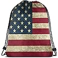 American Flag Usa Flag Unisex Drawstring Backpack Bag Sport Gym Travel Sackpack