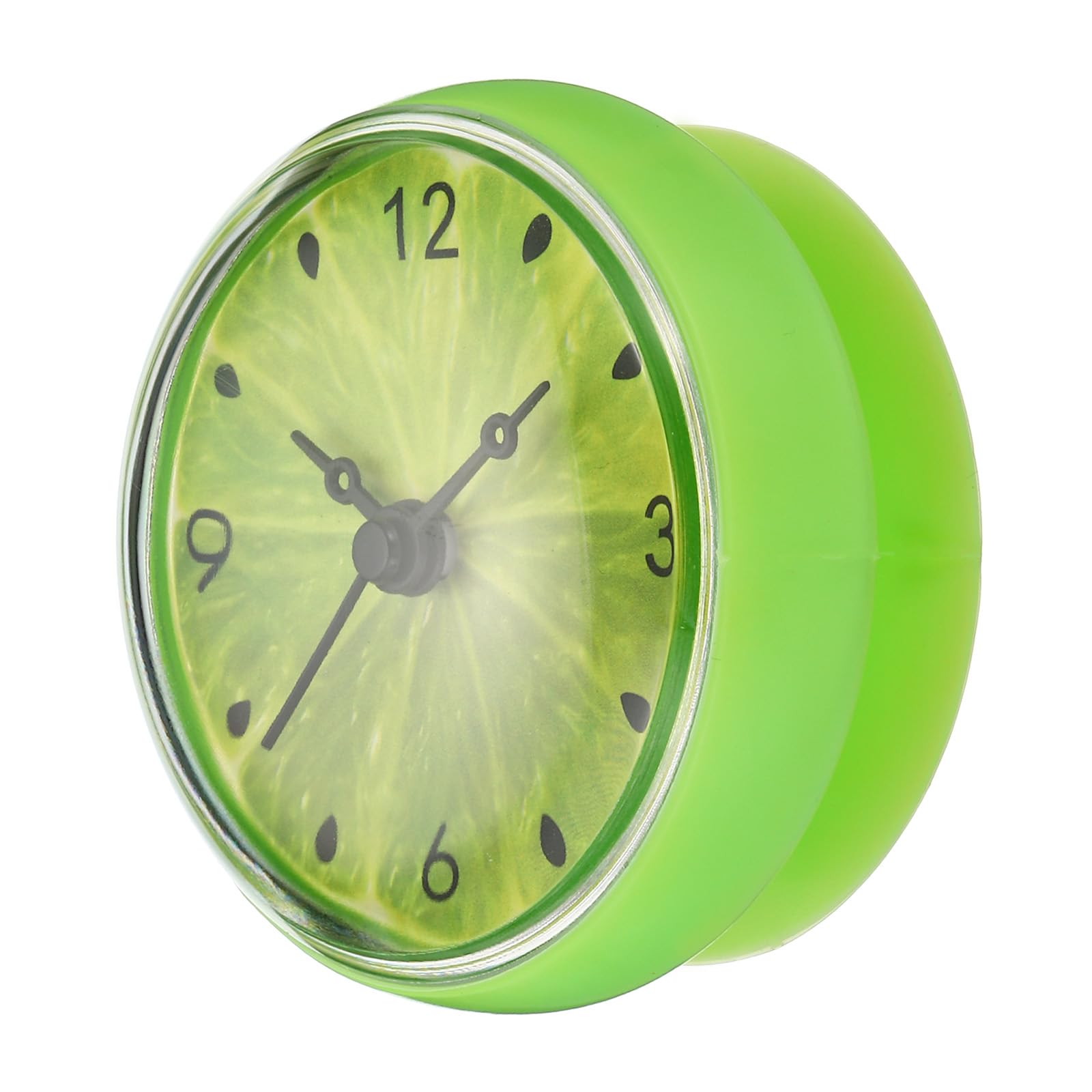 PATIKIL Waterproof Shower Clock, Non Ticking Silent Mini Cute Mirror Wall Clocks with Suction Cup for Bathroom Kitchen Home Decoration, Green/Black