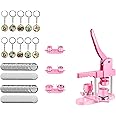 Button Maker Machine 1+1.25+2.25 inch w/ 300 Metal Pin Button, 50 Keychain Buttons