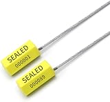 JCSY 50PC Metal Cable Seal Security Tamper Seal Yellow 12 Inch Numbered Wire view 2