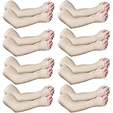 Eurzom 8 Pairs Elderly Skin Protector Sleeves Thin Skin Arm Sleeve Bruise Protective from Abrasions Tear Sun Exposure