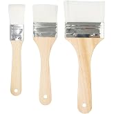Set of 3 Chip Paint Brushes with Synthetic Bristles for Priming Painting, Varnishing, Wood, Walls, Painting