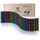 BTF-LIGHTING DC12V 4PIN WS2815(Upgraded WS2812B) Dual Signal IC RGB 5050SMD Individually Addressable 8X32 256 Pixels LED Matrix Flexible FPCB Full Color Display Light IP30(No Adapter or Controller)