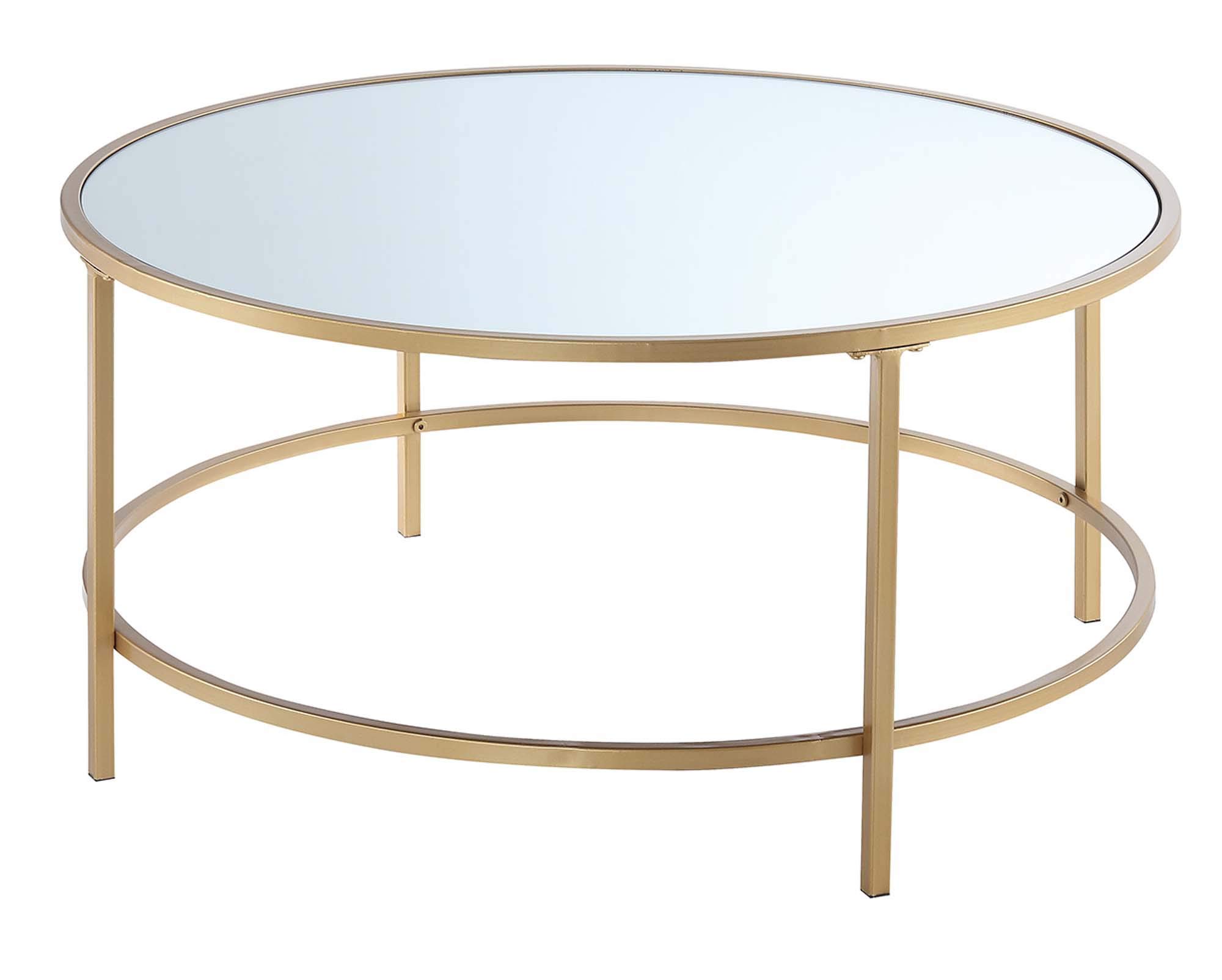 Buy Convenience Concepts Gold Coast Mirrored Round Coffee Table
