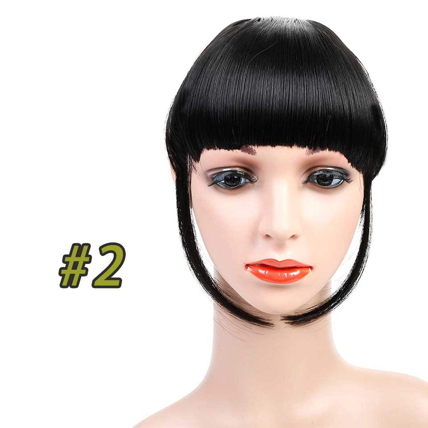 Amazon Com Difei Black Brown Blonde Fake Fringe Clip In Bangs