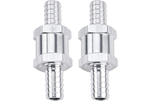 GSTP 2 Packs 1/2" 12mm Aluminium Alloy Non Return One Way Fuel Line Check Valve Sliver