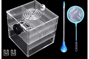NESTBASICS Magnetic Fish Breeder Box for Isolation Boxes (4.71 Inch with 2 Divider（Sealed Bottom Version）)