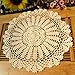 kilofly Crochet Cotton Lace Table Placemats Doilies Value Pack, 4pc, Daisy, Beige, 13.7 inch