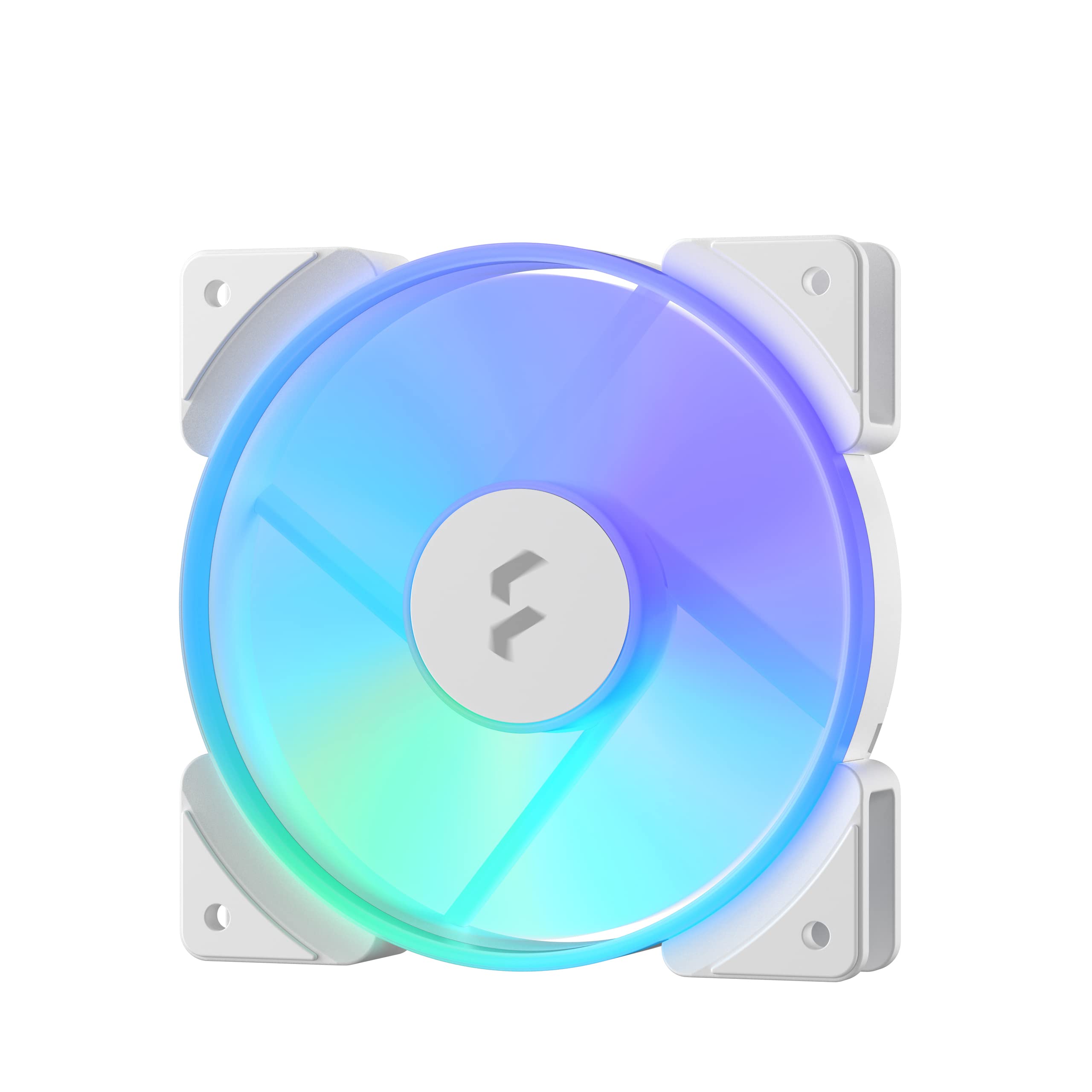 Fractal Design Prisma AL-12 White – 120mm Computer Fan - PWM Control - Six addressable RGB LEDs - ARGB - LLS Bearings - TripWire Technology - RGB (1-pack)
