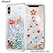 iPhone X Christmas Case, Maxdara [Screen Protector] Merry Christmas Tree Pattern Glitter Liquid Bling Sparkle Case Pretty Cute New Design for Girls Children Gifts for iPhone X 5.8 inch