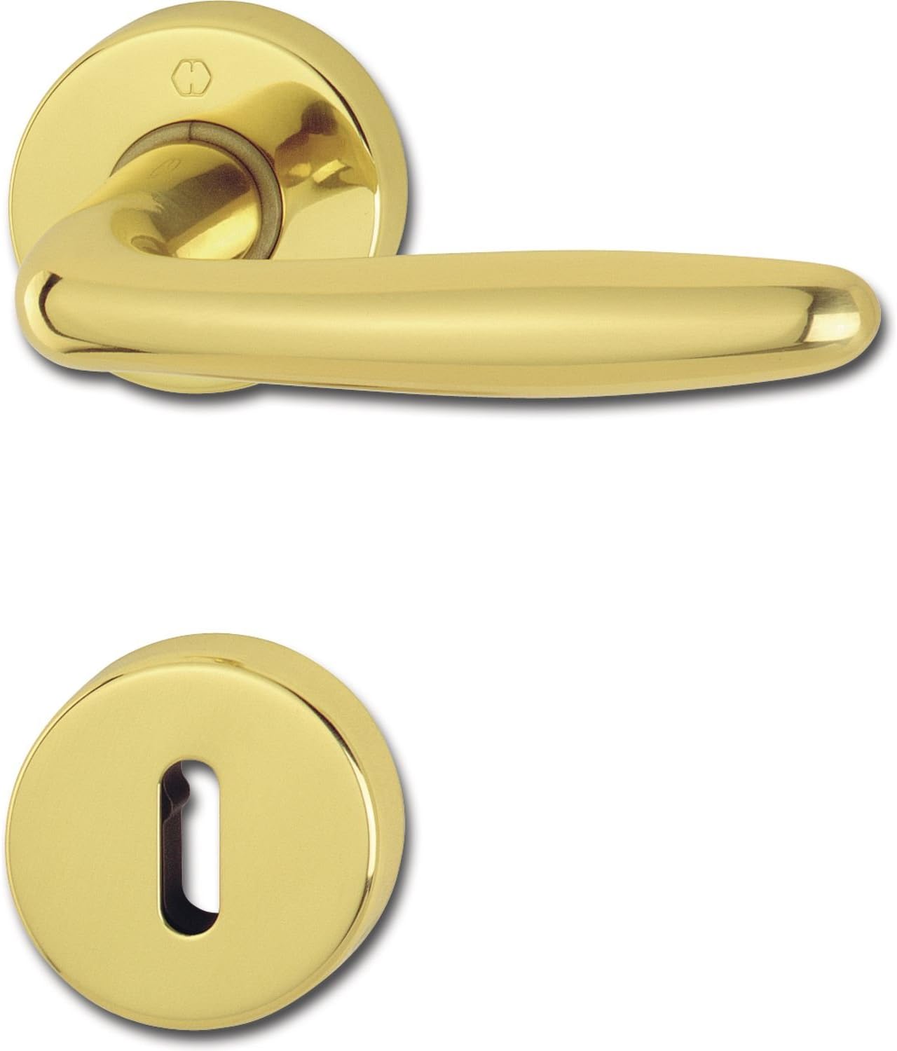Hoppe Roissy Door Handle Set including Rosette BB Deadlock Polished Brass 3066785