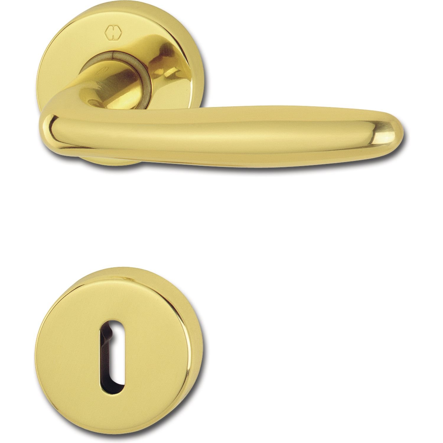 Hoppe Roissy Door Handle Set with Rosette BB Deadlock Polished Brass 3066785