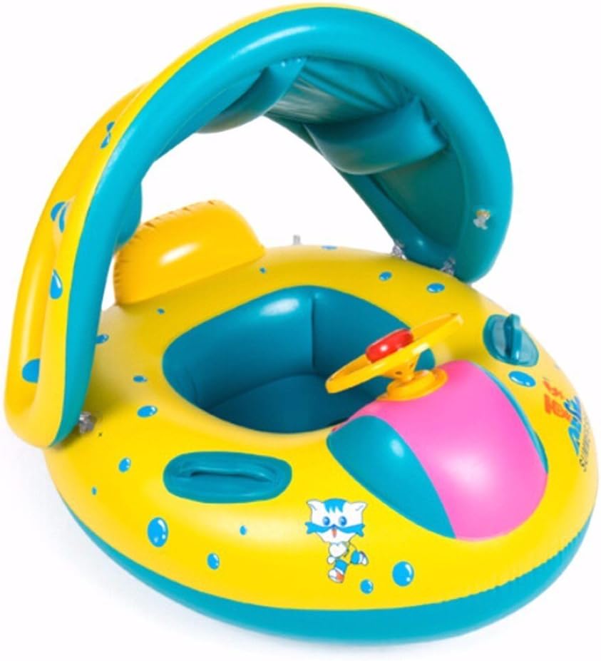 Summer Sea Baby Pool Float with Canopy 3 Months - 3 Years Foot-Hole 4" Espeically for Infant