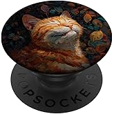 Orange Tabby Cat Sleeping PopSockets Adhesive PopGrip