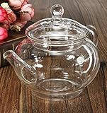KINGSO Heat Resistant Elegant Glass Teapot with Glass Filter 250ml / 8oz