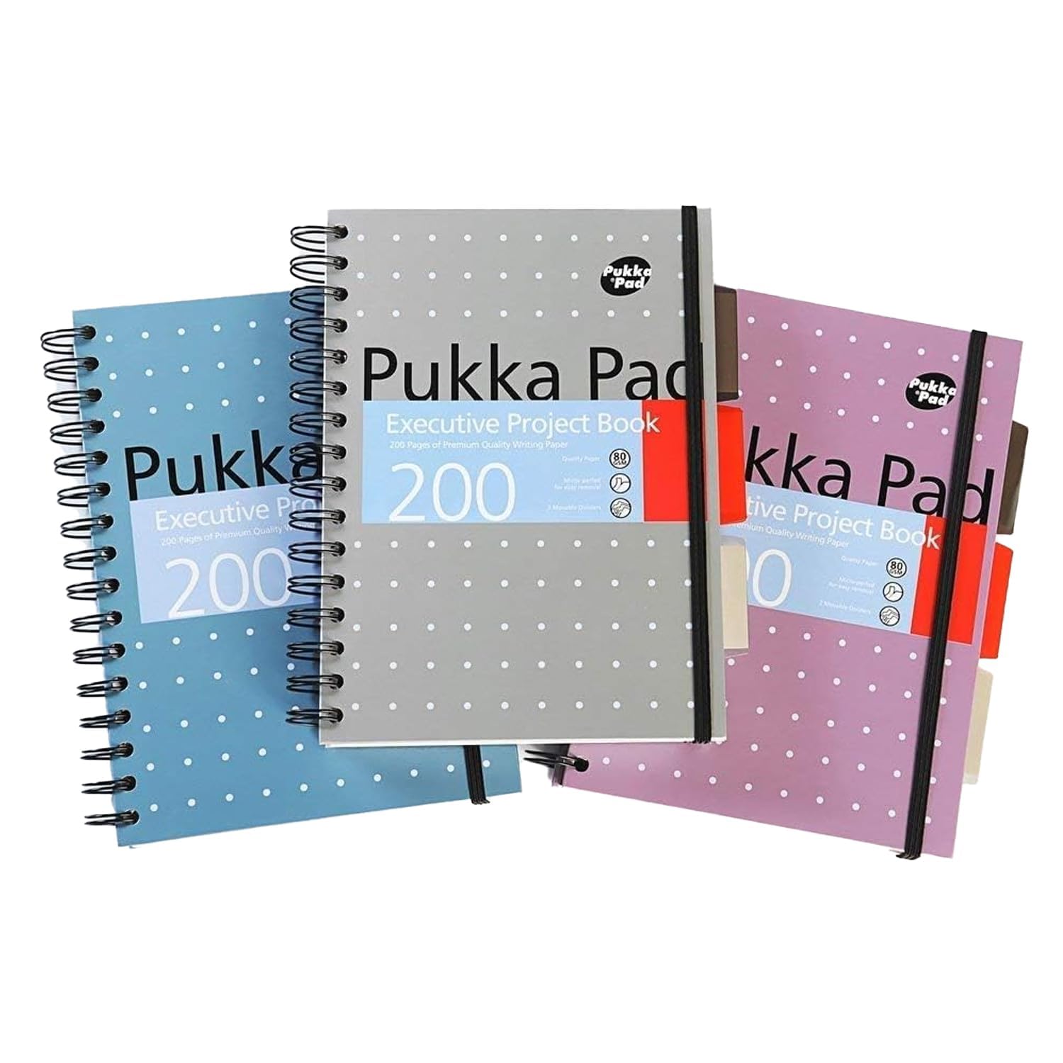 Pukka Pad Executive Ruled Wirebound Project Book A5 (Pack of 3) 6336-MET