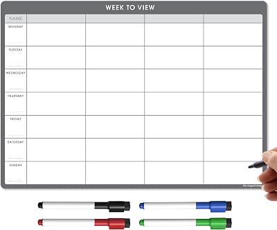 The Magnet Shop TMS A3 Magnetic Weekly Planner Whiteboard 42x30cm