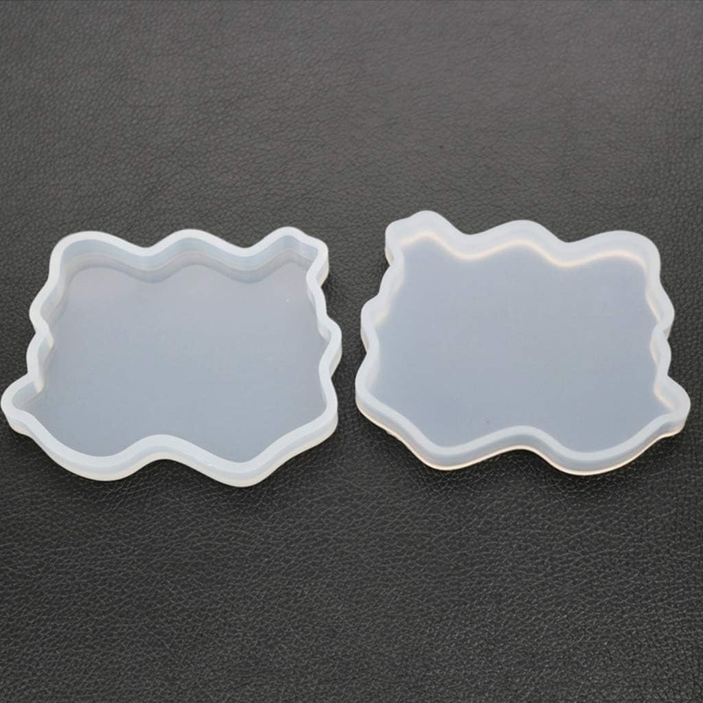 Batyuery UV Resin Crystal Epoxy Molds DIY Irregular Coaster Mould Crafts Making