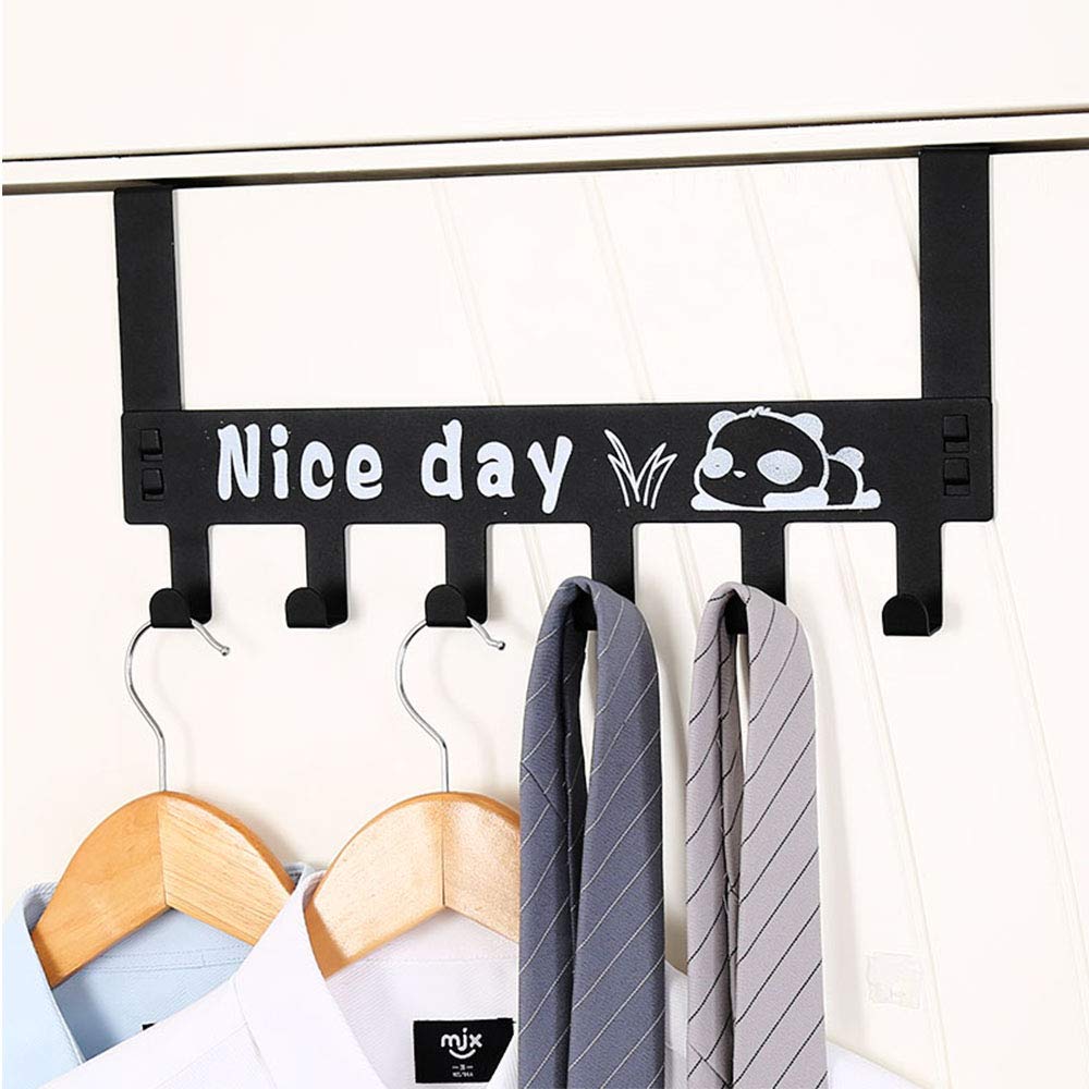 Loofeng Door Hanger Hook, Over The Door 6 Hooks for Bathroom Clothes Towel Hanging