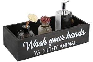 CuffUp Bathroom Decor Box, Toilet Paper Basket 2 Sides Signs Farmhouse Bathroom Basket Toilet Basket Tank Topper Rustic Farmhouse Home Decor for Livingroom Kitchen（One Black Box）