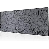 META PCS - Hyperbeast Extended Gaming Mousepad - Full Desk Coverage - Smooth Polyester - Anti-Slip Rubber, Durable - Waterproof | Black/Grey