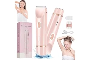 EVNOGOI Electric Razor for Women, Rechargeable Hair Remover, Portable and Safe Lady Razor, 2 in 1 Double-Headed Waterproof Wet and Dry, Electric Bikini Trimmer for Women (Pink-1pcs)