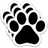 (3PCS) Dog Paw Print Stickers – Waterproof Vinyl Decals for Water Bottle, Scrapbook, Tumbler, Laptop, iPad Case – Paw Sticker for Dog & Cat Lovers – 3" x 2.8"