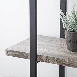 HSH 4-Shelf Vintage Industrial Bookshelf, Rustic