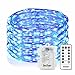 Homestarry Fairy Lights 8 Modes String Lights Battery Operated Twinkling 66 LEDs Fairy String Lights 16.4FT Copper Wire Firefly Lights Remote Control for Bedroom Wedding Festival Decor(Blue)