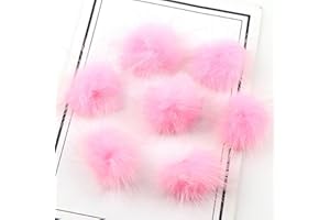 ECYC Ltd 10 Pcs 1 inch Small Faux Fur Pompoms for Crafts, Mini Furry Pom Pom Balls Soft Fluffy Faux Mink Fur Ball for DIY Crafts Projects Jewelry Keychains Making Knitting Accessories